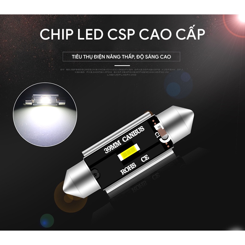 Bóng LED trần, đọc sách, cốp, chip CSP 1860 festoon Canbus F1860-1 kích thước 41mm