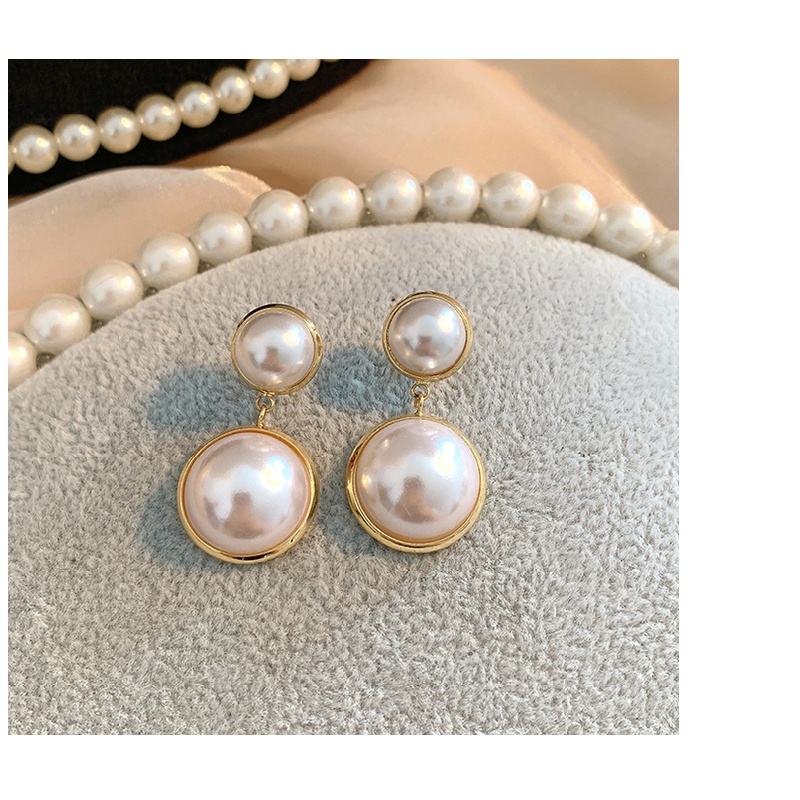 Khuyên tai đính ngọc trai thiết kế kiểu dáng thanh lịch dành cho nữ