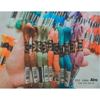 set chỉ Airo & AH chính hãng 50-100 tép + dụng cụ thêu đầy đủ
