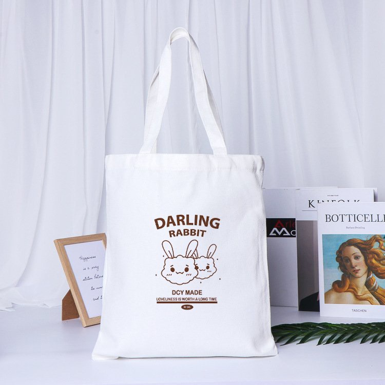 Túi tote in thỏ Darling Rabbit TT15 chất liệu vải kaki hàn kích thước 30*36 cm -Teenstore.365