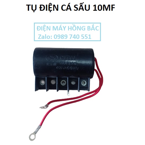 10 tụ điện 10MF cá sấu - bắt ốc dùng cho máy bơm nước và thiết bị điện khác