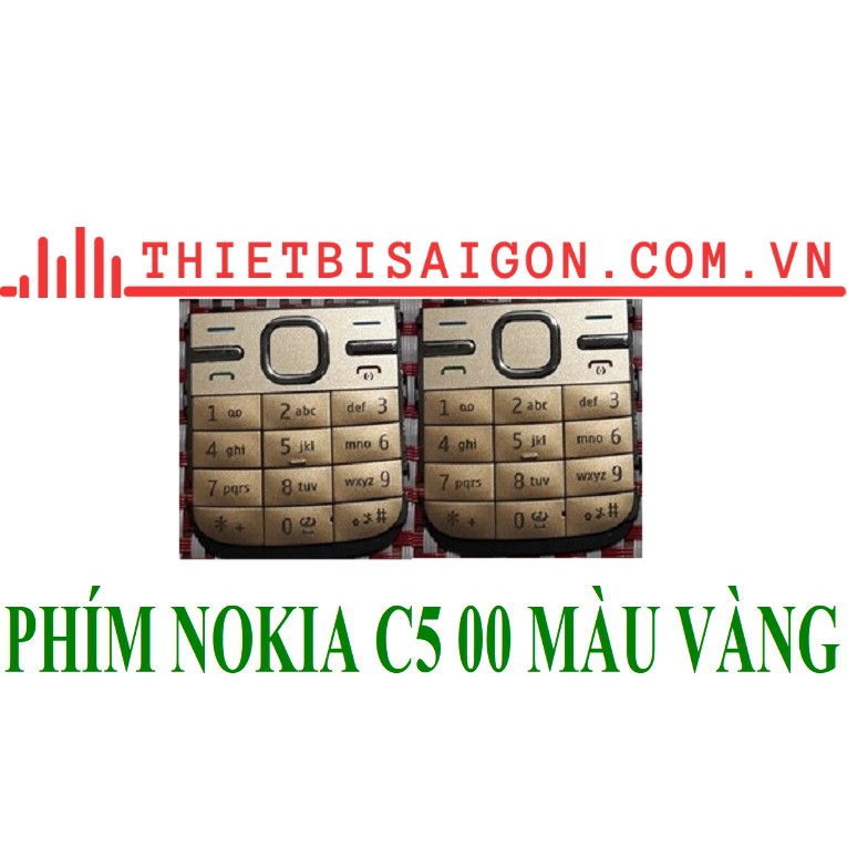 PHÍM NOKIA C5 00 MÀU VÀNG