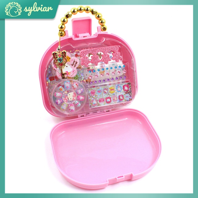 Bộ Nhãn Dán Trang Trí Móng Tay Bằng Nhựa Kèm Hộp Đựng Mang Đi Tiện Lợi Dành Cho Bạn Gái