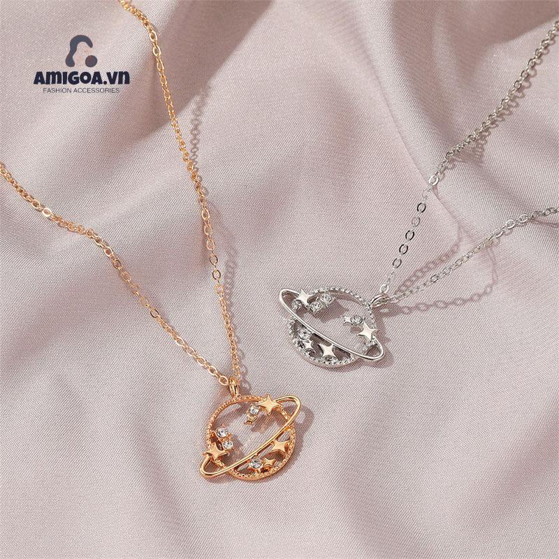 ✨✨Vòng cổ Hợp Kim Mặt Hình Hành Tinh Đính Đá Xinh Xắn