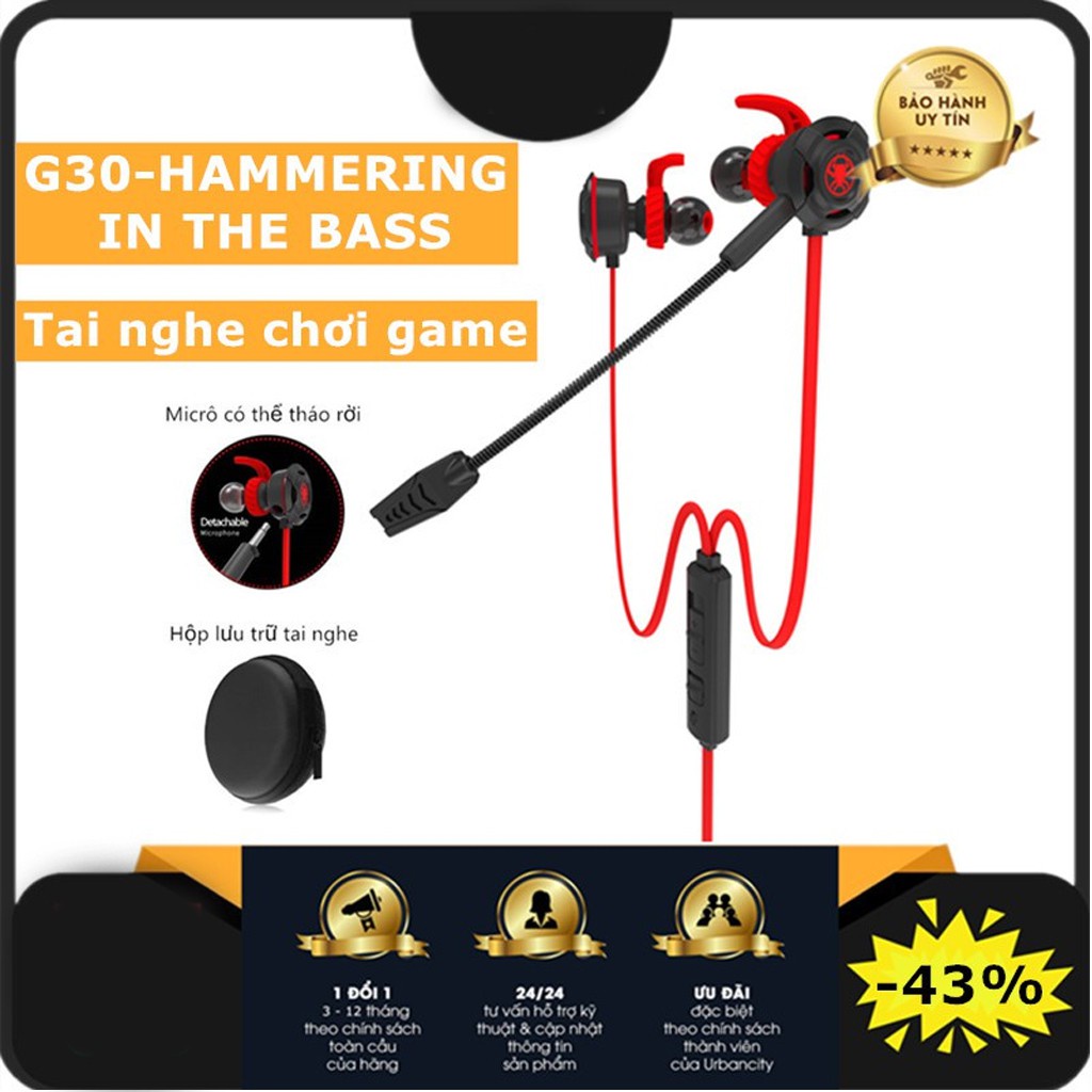 Tai nghe gaming nhét tai - Plextone G30 - Bass sâu-Âm thanh cực chất-Chính hãng - Tai nghe gaming ch