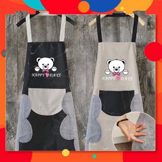 Tạp dề chống thấm nước Thời trang đa năng tích hợp khăn lau tay và túi để đồ tiện lợi