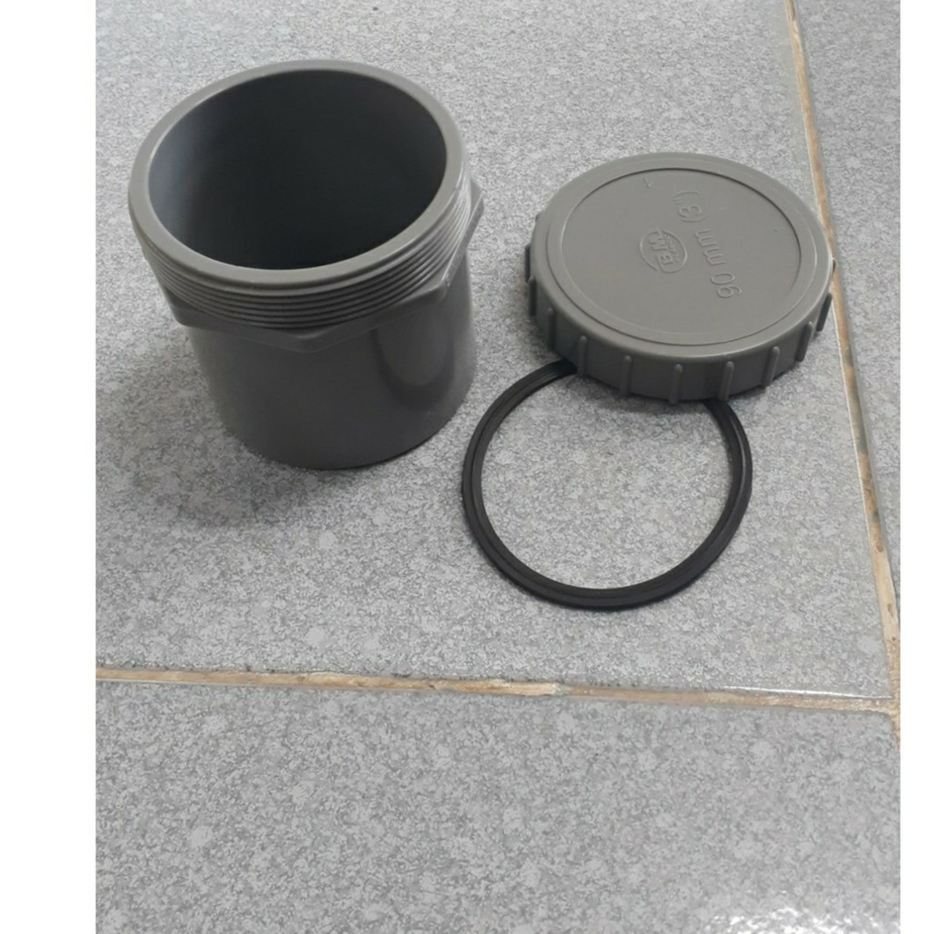 Bít xả ren ngoài 90 Bình Minh PVC phi 90 và 114