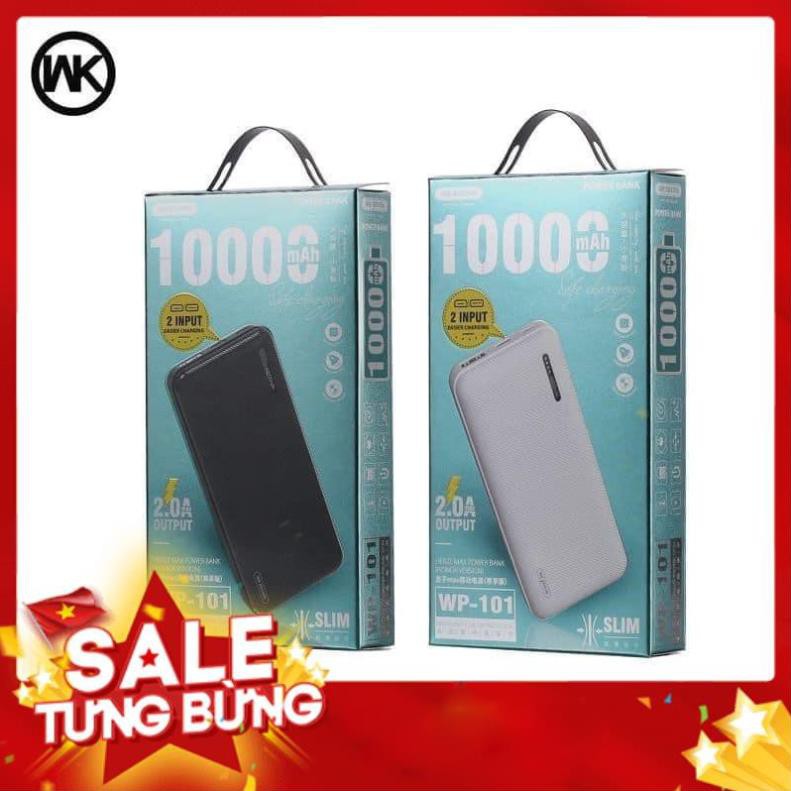 Sạc dự phòng 10000 mAh WK DESIGN WP101 pin sạc hỗ trợ sạc nhanh 2.1A 2 cổng dùng cho iphone androi - SATOPA OFFICIAL