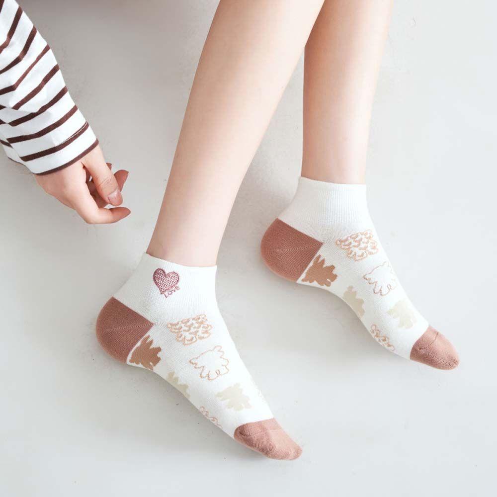 QQMALL Tất Cổ Thấp Họa Tiết Hoạt Hình Vui Nhộn Dễ Phối Đồ