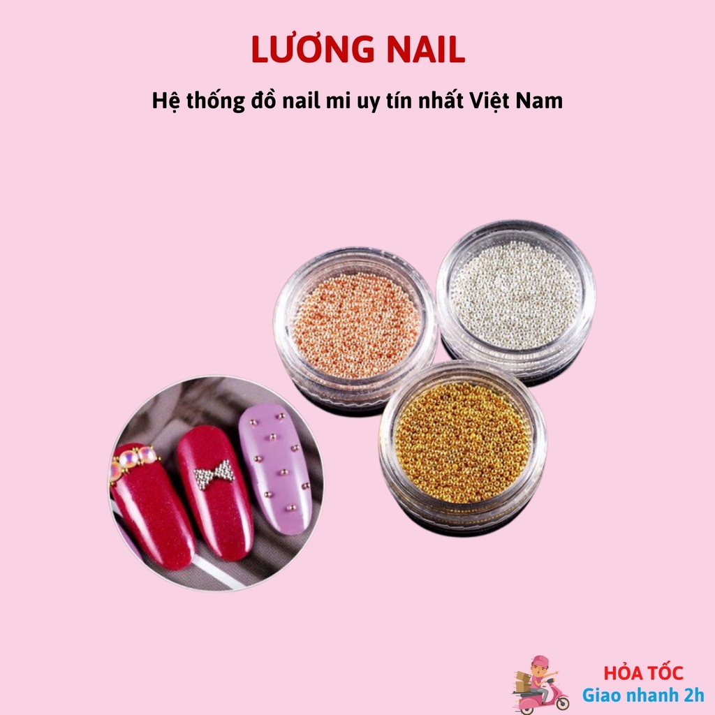 Bi sắt trang trí nail màu trắng-vàng