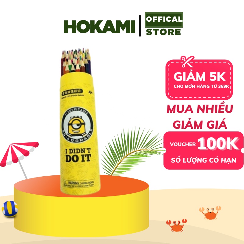 Hộp bút chì màu Minion 12 màu - HOKAMI STORE