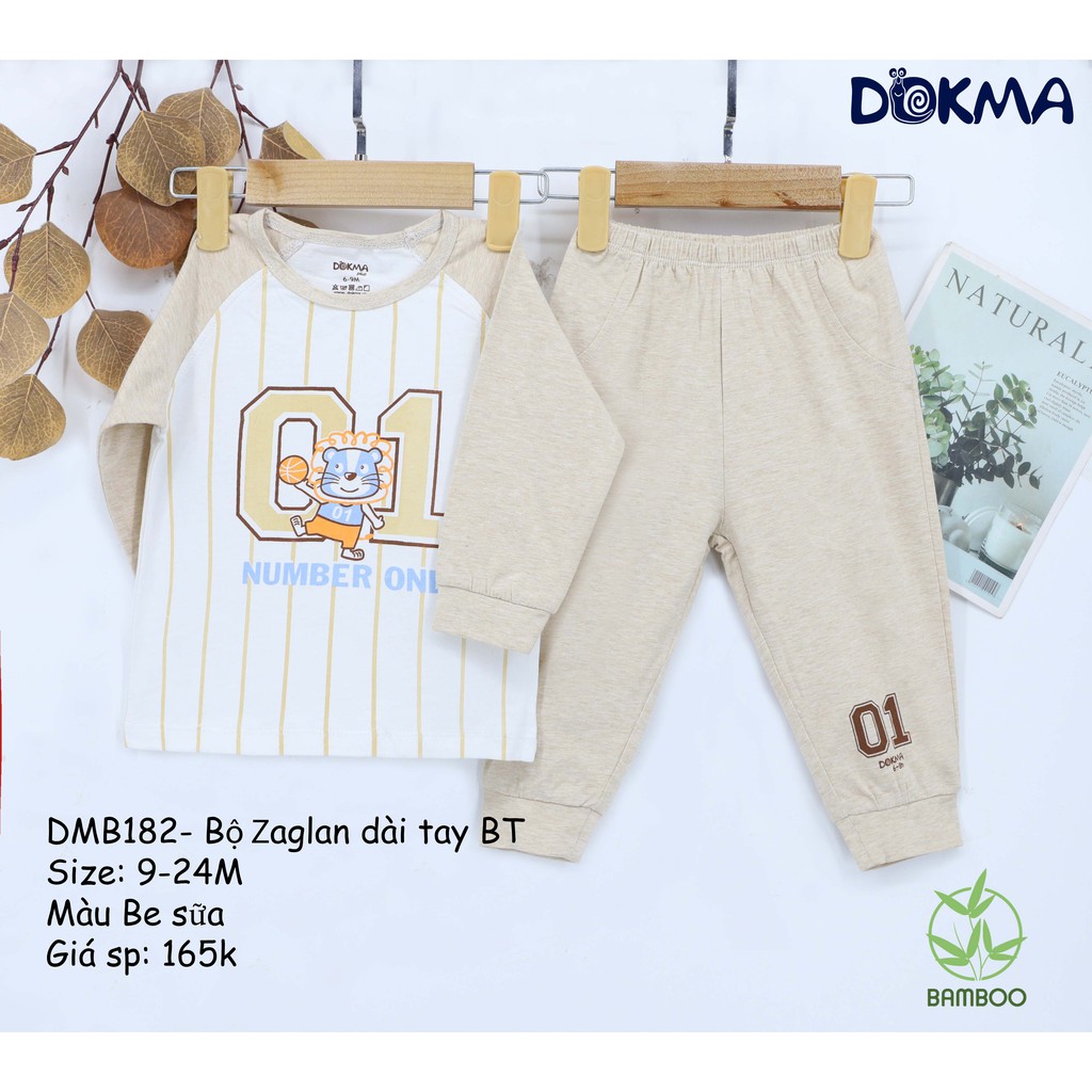 DMB182 Bộ quần áo zaglan dài tay Dokma ( 9-24M)