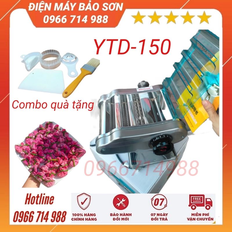 Máy Cán Bột Làm Mì Tươi Chạy Điện YTD-150 Công Suất 135w Máy Cắt Sợi Bột Mì  Máy Cán Mỳ Bảo Hành 12 Tháng Full Phụ Kiện