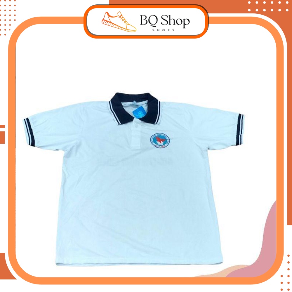 Áo đồng phục thể dục học sinh trung học có logo trường chất liệu thun cotton thoáng mát thấm hút mồ hôi tốt