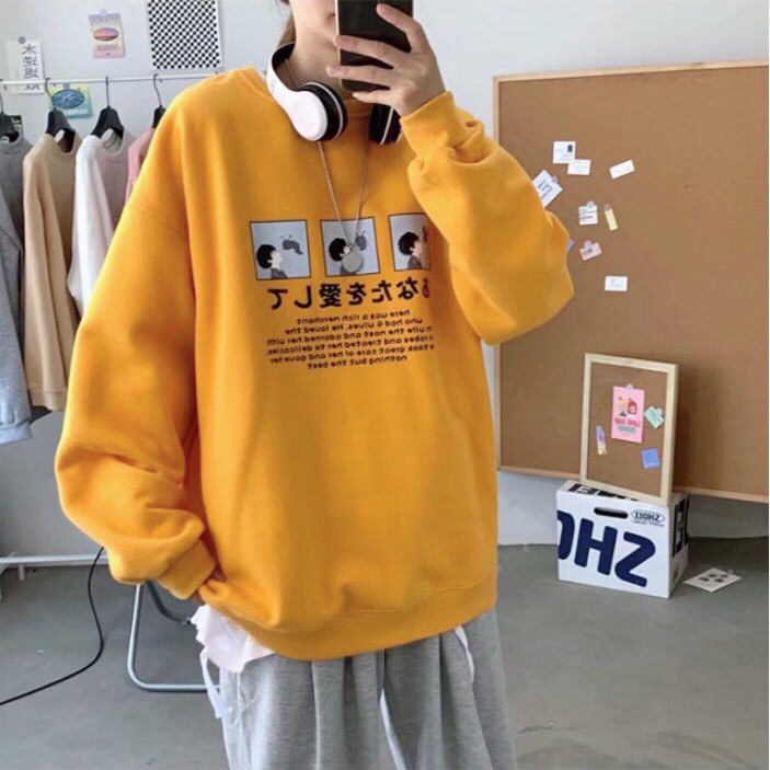 Ao sweater nỉ nam in chữ Hàn Quốc, áo thu đông nam chất nỉ | BigBuy360 - bigbuy360.vn