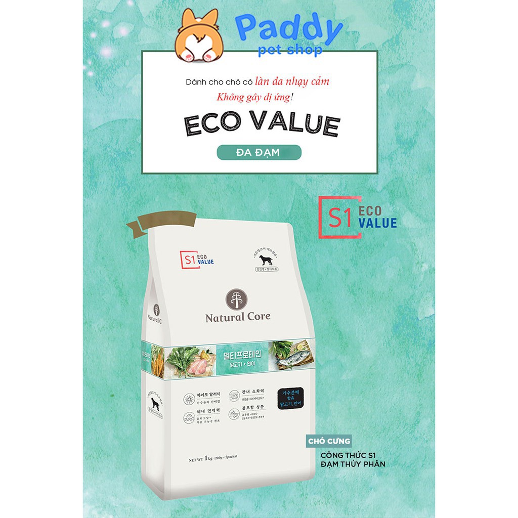 [6kg] Hạt Hữu Cơ Natural Core ECO Value Gấp Đôi Thịt Cho Chó Mọi Lứa Tuổi