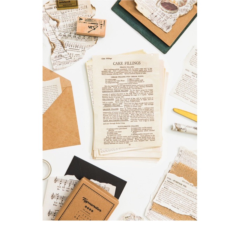 set 57 tờ kraft phong cách retro trang trí thiệp/scrapbook/nhật kí thủ công sáng tạo độc đáo