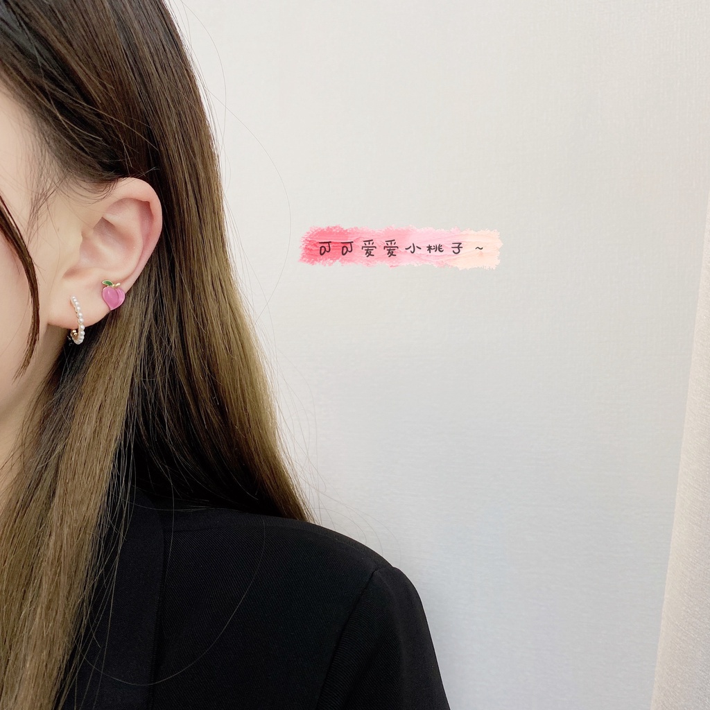 Bông Tai Mạ Bạc 925 Hình Hoa Đào Đính Ngọc Trai Thời Trang Cho Nữ