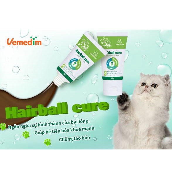 Gel Tiêu Búi Lông Chó Mèo Hairball Cure 40gr Ngừa Táo Bón, Nôn Mửa