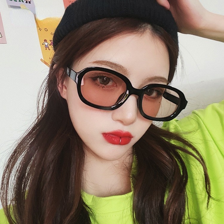 Kính mát gọng oval phong cách Hiphop thời trang Hàn Quốc