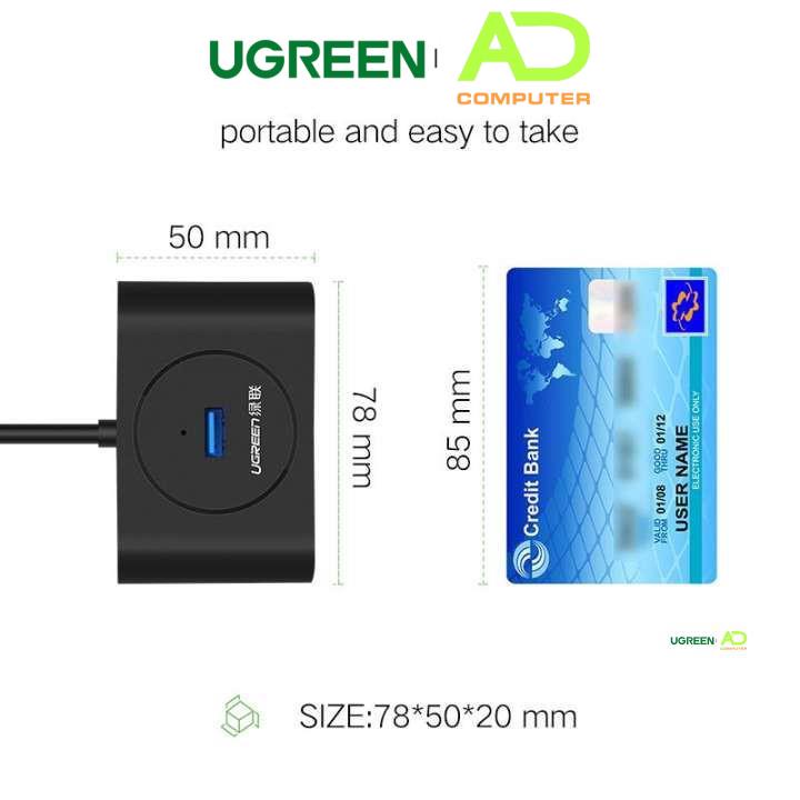 Hub USB 3.0 4 cổng tốc độ 5Gbps UGREEN CR113 - Hàng phân phối chính hãng - Bảo hành 18 tháng