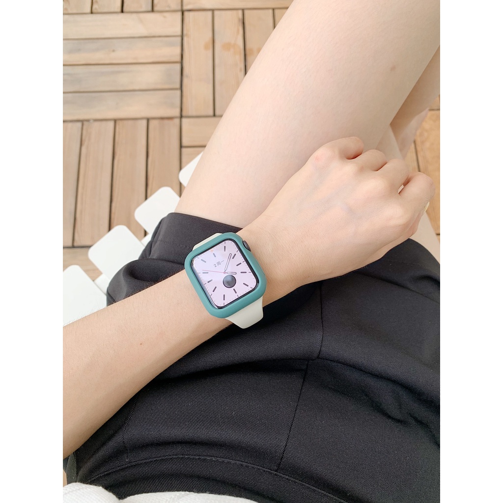 Ốp Bảo Vệ Bằng Silicon Mềm Màu Kẹo Cho Apple Watch 7 6 SE 5 4 45mm 41mm 40MM 44MM
