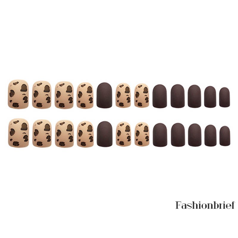 [Hàng mới về] Bộ 24 Móng Tay Giả Họa Tiết Da Báo Cho Cô Dâu