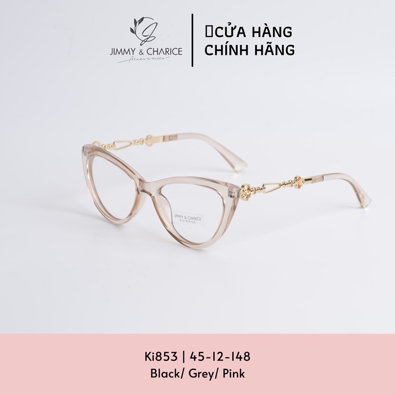Gọng kính cận nữ Jimmy & Charice mắt mèo vàng có cắt cận loạn viễn theo yêu cầu
