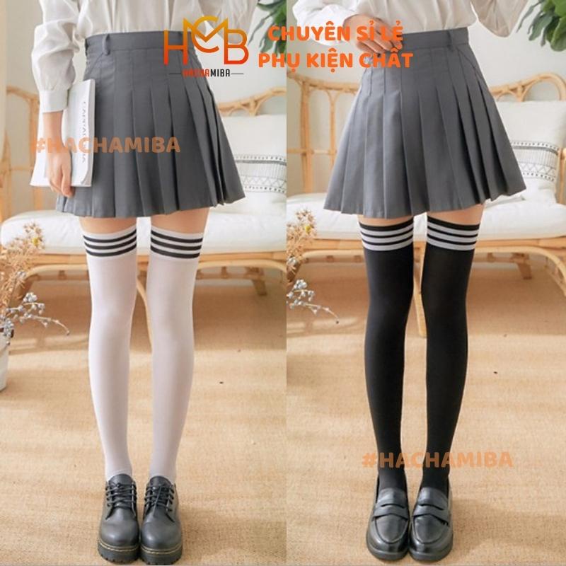 Tất Vớ Đùi Cao Trên Đùi Kiểu Học Sinh Nhật Bản / Hàn Quốc