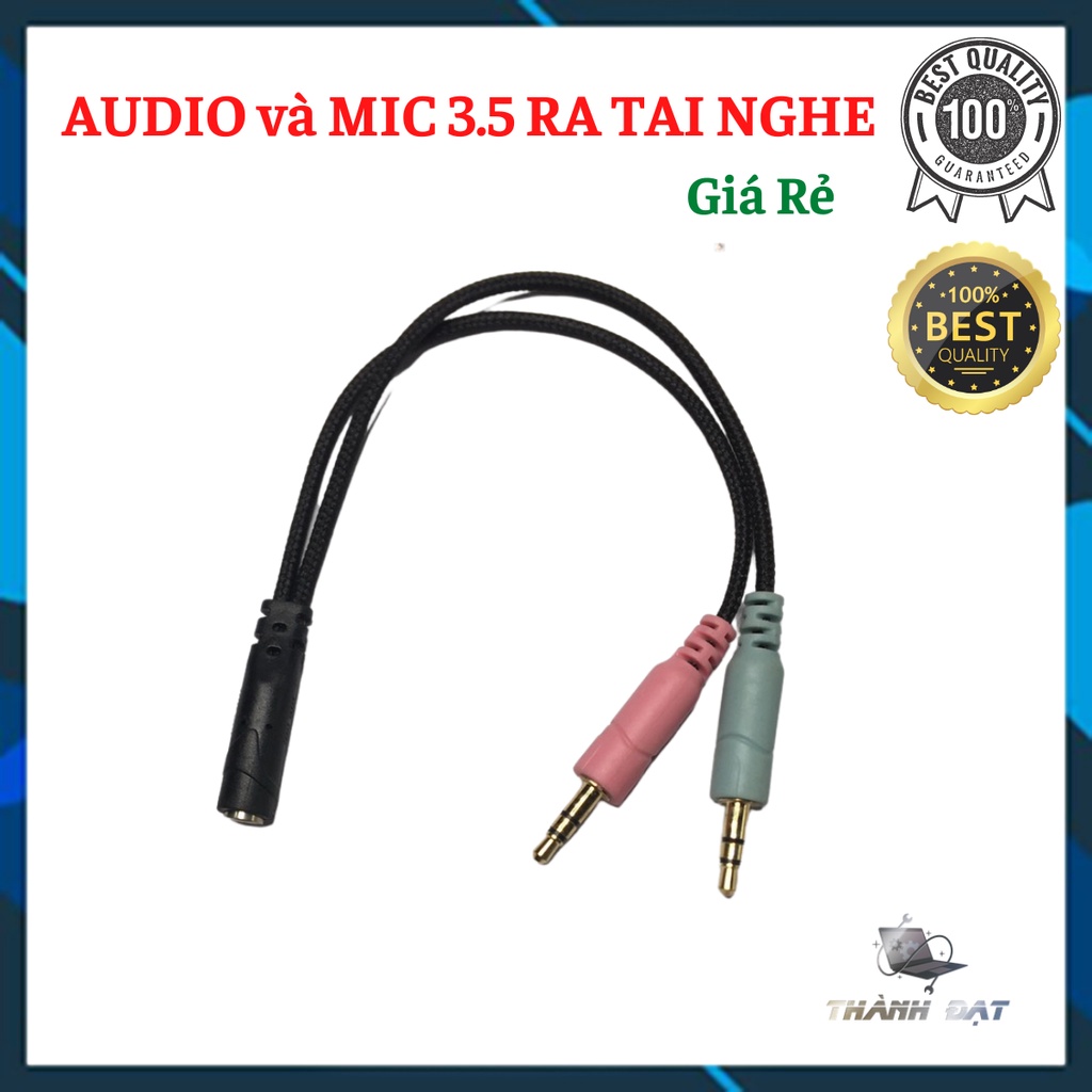 Dây 2 đầu Jack loa 3.5 chuyển tai nghe phone thành loa và mic máy tính / gộp audio và mic 3.5 ra tai nghe