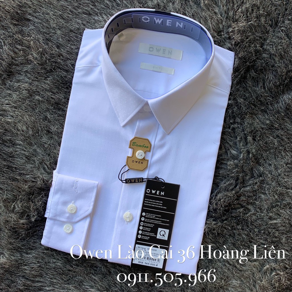 Xả 12.12 10.10 . OWEN - Áo sơ mi dài tay Owen màu trắng AS 81323 Cực Đẹp . . . ' ' ' hot . < . )