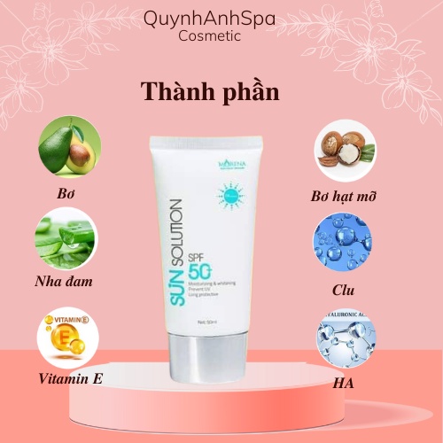 Kem Chống Nắng Morena Sun Solution, Chống tia UV, SPF50+, Dưỡng da, Nâng Tone 24h Thẩm Thấu quynhanhspa20