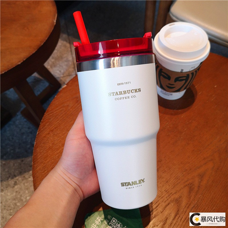 Bình nước giữ nhiệt cute mini starbucks có ống hút lõi inox 304 cao cấp 500ml MiibooShi AV255522