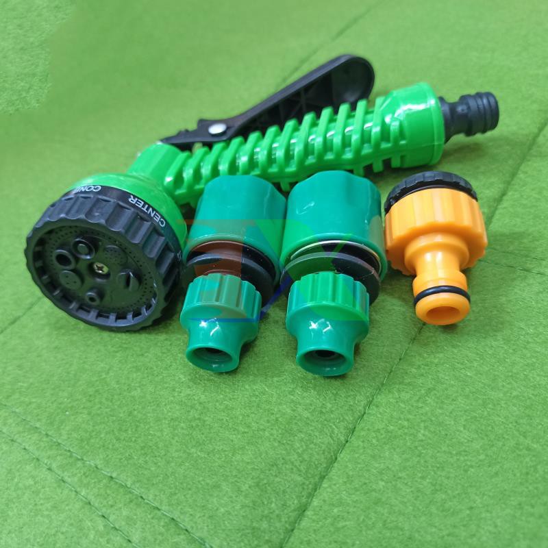 Bộ phụ kiện tưới cây, Rửa xe 4 món V8N-4081, Bộ vòi tưới cây 7 trong 1 dùng cho dây 8-11mm