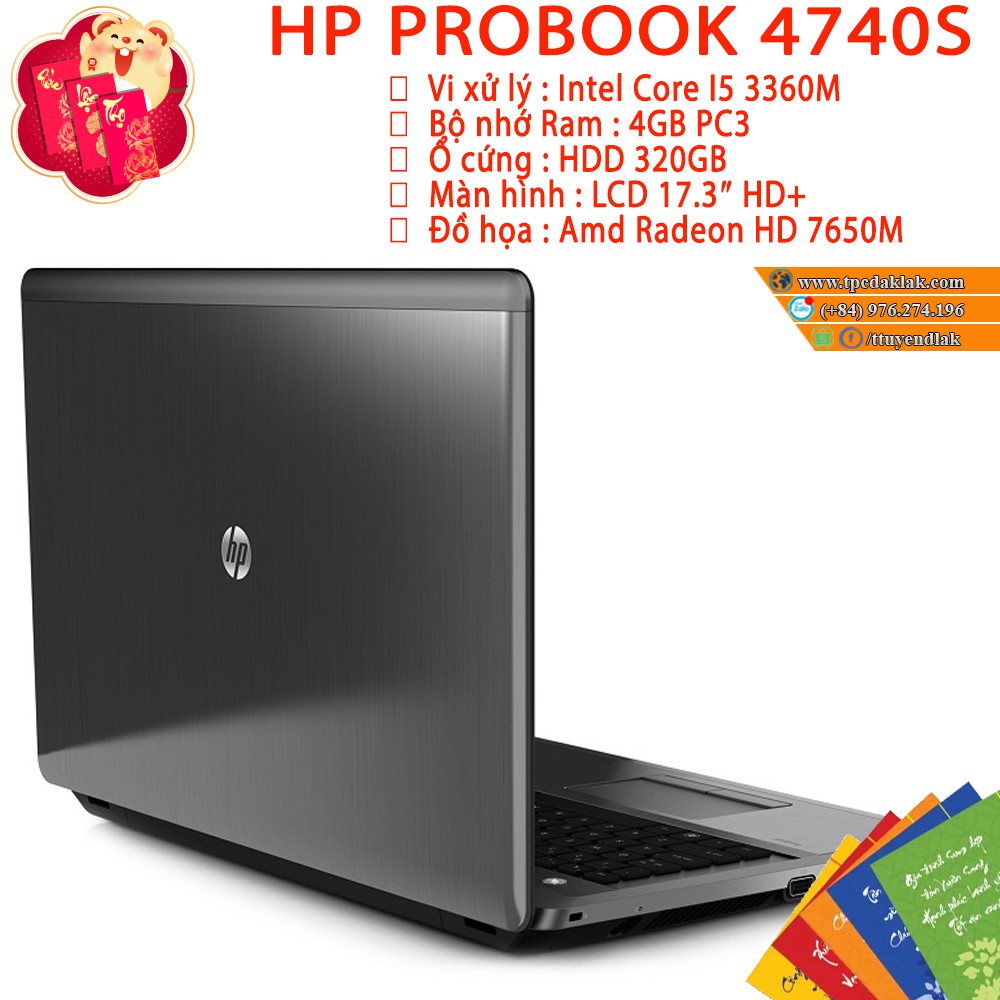 Laptop HP ProBook 4740s ( CORE I5 3360M - RAM 4 GB - HDD 320GB - AMD 7650M 17.3" HD+ ) | BigBuy360 - bigbuy360.vn