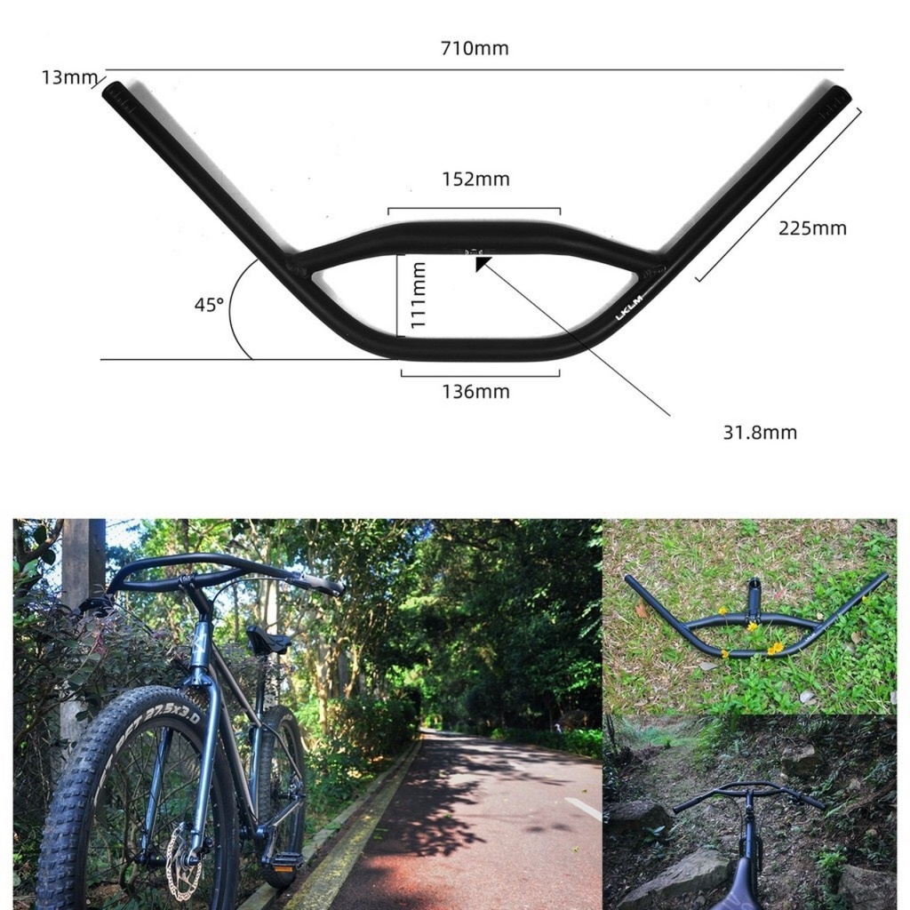 Ghi đông xe đạp lklm dual bar hợp kim nhôm