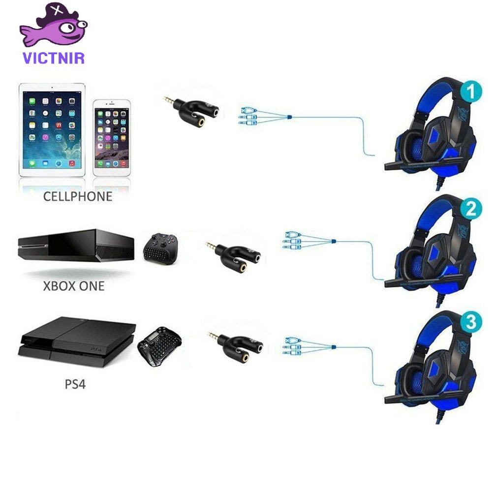 Headphone Mic 2 To 1 Splitter For PS4 For Xbox One Adapter  Headset