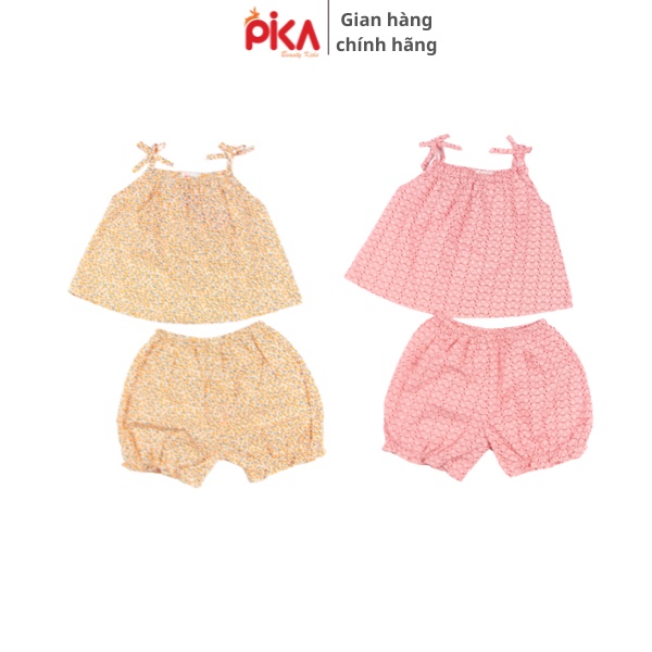 Bộ bé gái -Pika kids- chất liêu thô mềm, mát, mịn cho bé 1-6 tuôi