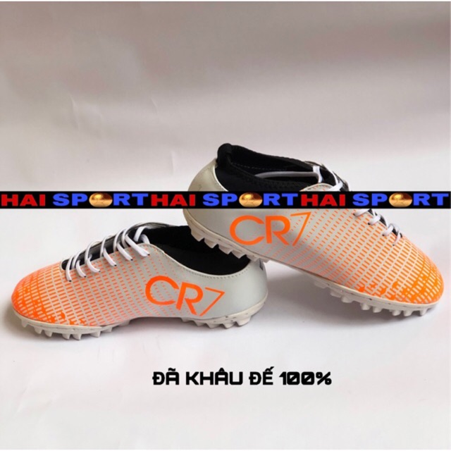 GIÀY ĐÁ BÓNG SÂN CỎ NHÂN TẠO CR7-KÈM TẤT (VỚ) KHÂU FULL ĐẾ