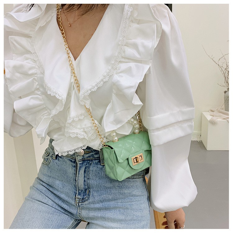 Túi Xách Nữ Đeo Chéo Mini Quai Ngọc Đẹp Thời Trang Dễ Phối Đồ Đi Chơi Giá Rẻ Honey Mommy