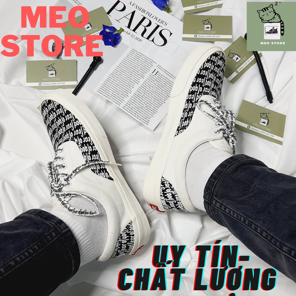 Giày vans, giày fear of god, fog buộc dây nam nữ, tặng tất cổ cao full bill-hộp-hộp bảo vệ, đủ size từ 36-43.