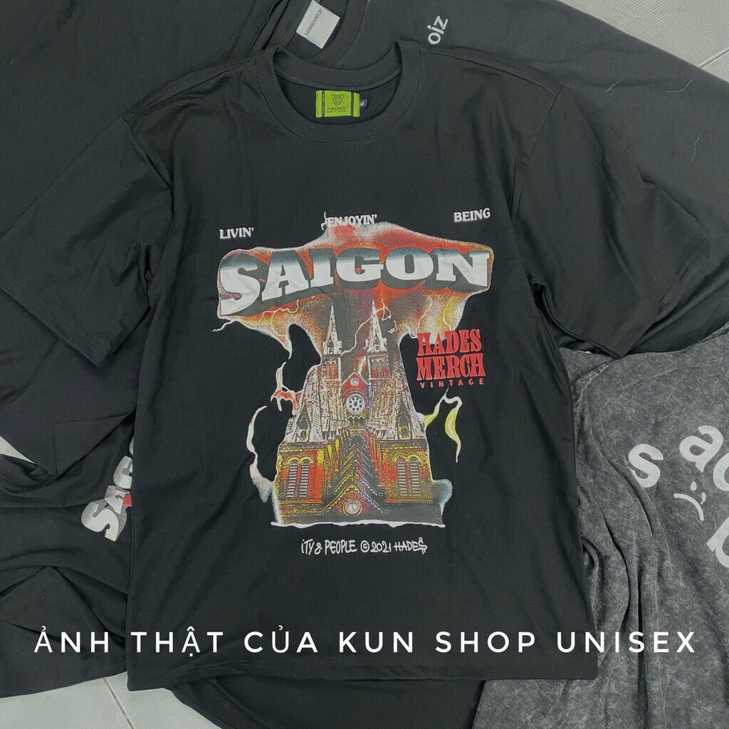 Áo Thun HADES Sài Gòn Spirit Tee Nam Nữ Unisex Full / Hình Nhà Thờ Đức Bà Saigon - zadola fashion