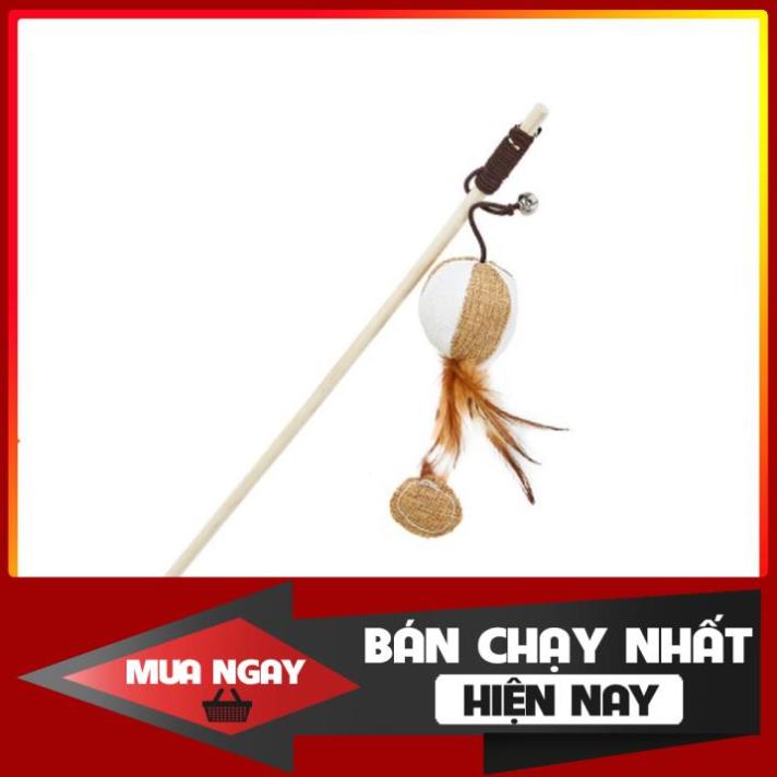 Đồ Chơi Cần Câu Cán Gỗ Nhồi Bông Cho Mèo Vờn Giá Rẻ