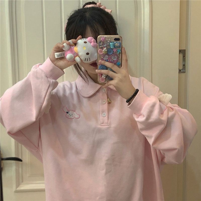 [ORDER] Áo nỉ sweater thêu hình đáng yêu xinh xắn kiểu Hàn Quốc | BigBuy360 - bigbuy360.vn