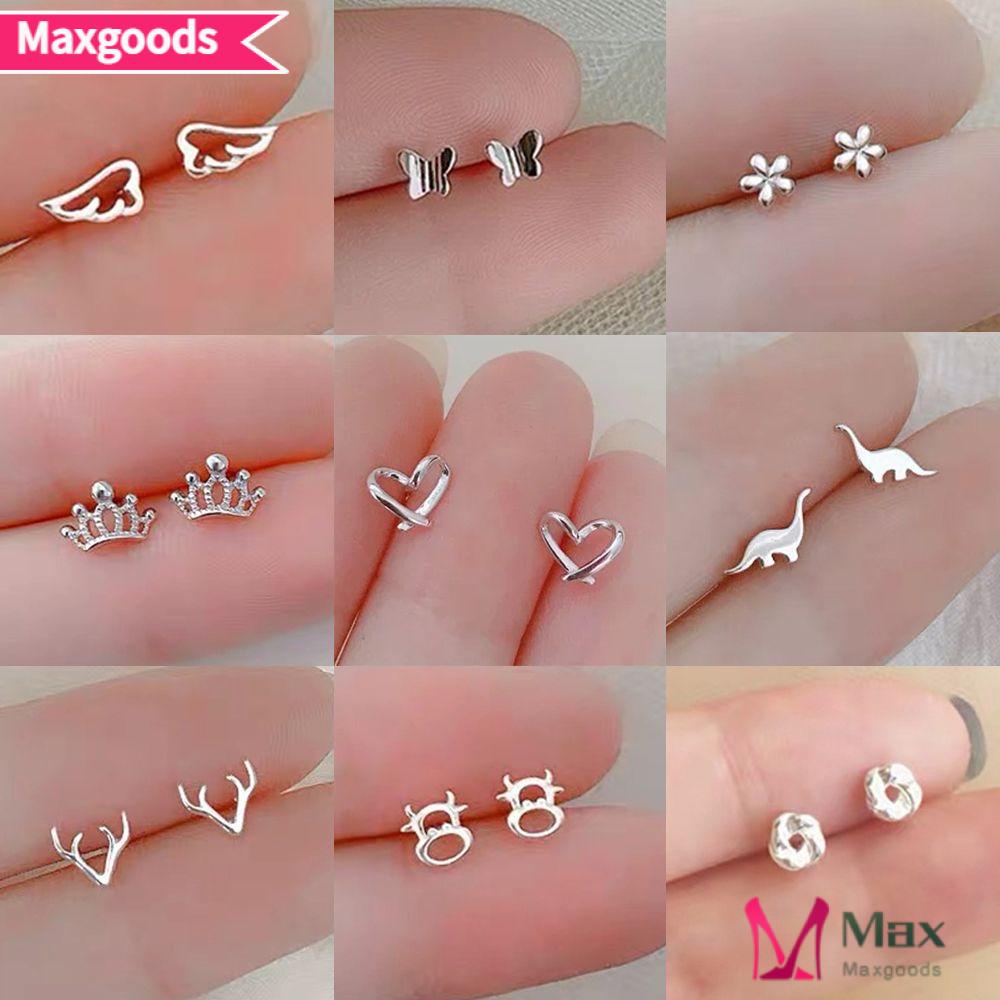 Bông Tai Đinh Tán Mini Không Gây Dị Ứng Chất Liệu Bạc 925|Bướm Khủng Long