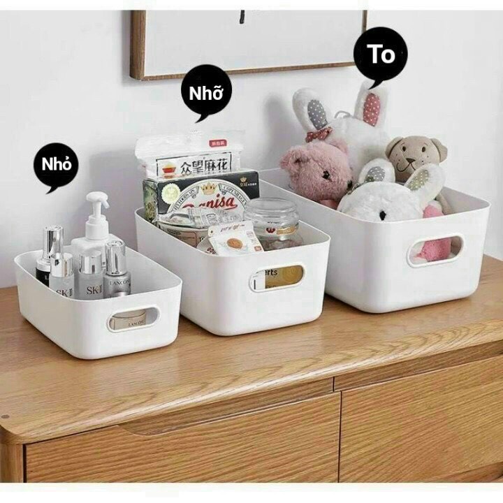 Set 3 khay nhựa đựng đồ dùng tiện dụng đa năng 3 size