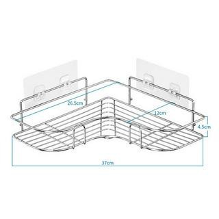 MVP493 Kệ góc Inox không gỉ nhà tắm, nhà bếp, phòng khách tam giác dán tường siêu dính chịu lực 10kg