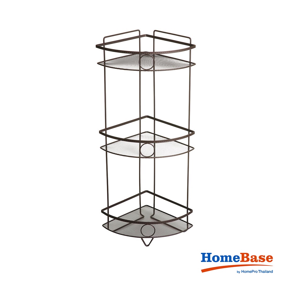 HomeBase MOYA Giá nhà tắm để góc bằng thép có 4 tầng L1396 W32xD24xH70 Cm màu đồng