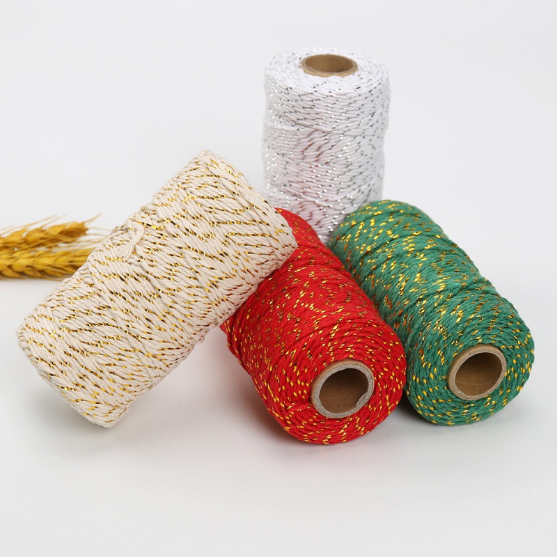 Cuộn Dây Cotton 2mm 100m Dùng Làm Đồ Thủ Công / Trang Trí Giáng Sinh