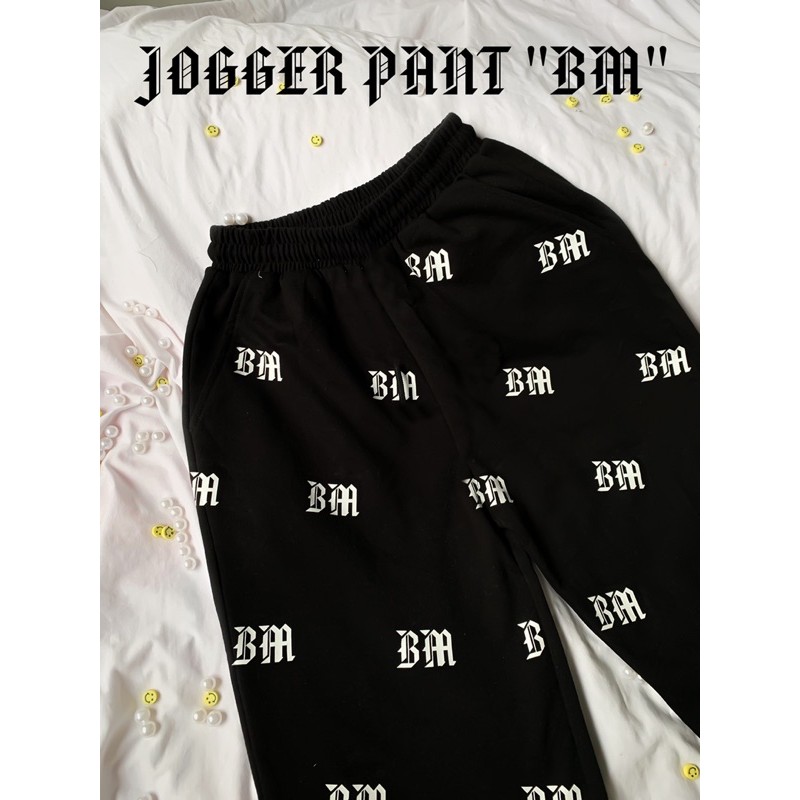 Quần JOGGER PANT “BM” (ko dây) + Croptop chữ kim tuyến nổi 🔥.